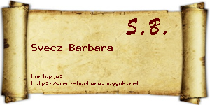 Svecz Barbara névjegykártya